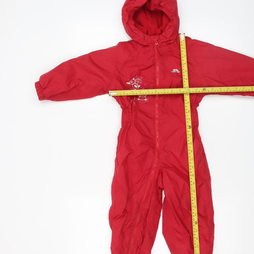 Trespass Unisex Baby Red Waterproof Hooded Snowsuit 18-24 Months