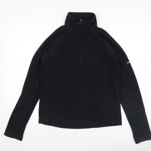 Berghaus Women's Black 1/2 Zip Fleece Pullover Hoodie Size 10
