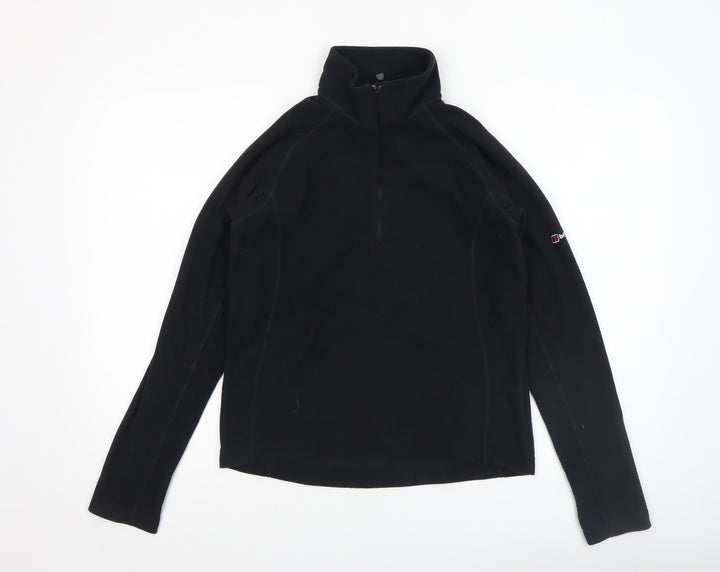 Berghaus Women's Black 1/2 Zip Fleece Pullover Hoodie Size 10