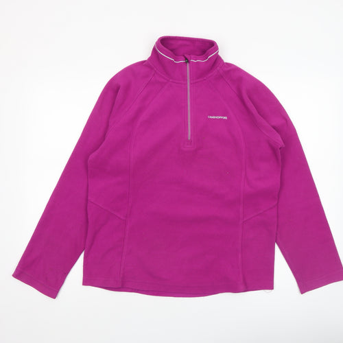 Craghoppers Women’s Pink Fleece Pullover Hoodie UK 12 Half Zip