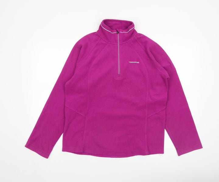 Craghoppers Women’s Pink Fleece Pullover Hoodie UK 12 Half Zip