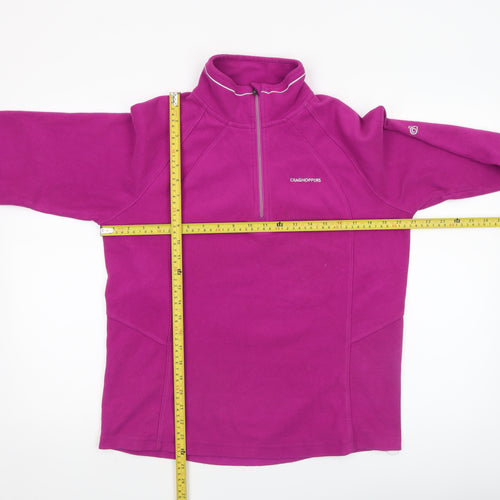 Craghoppers Women’s Pink Fleece Pullover Hoodie UK 12 Half Zip