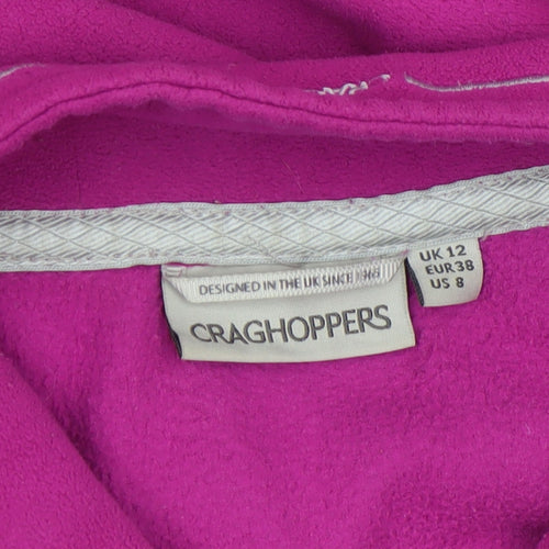 Craghoppers Women’s Pink Fleece Pullover Hoodie UK 12 Half Zip