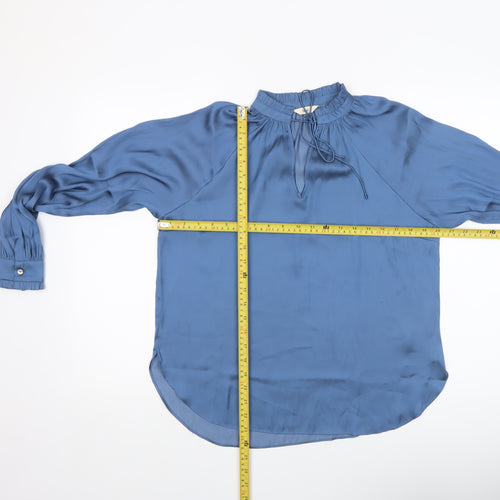 Hush Women Blue Long Sleeve Tunic Blouse Size 4 Relaxed Fit