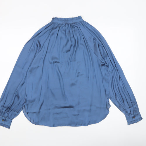 Hush Women Blue Long Sleeve Tunic Blouse Size 4 Relaxed Fit
