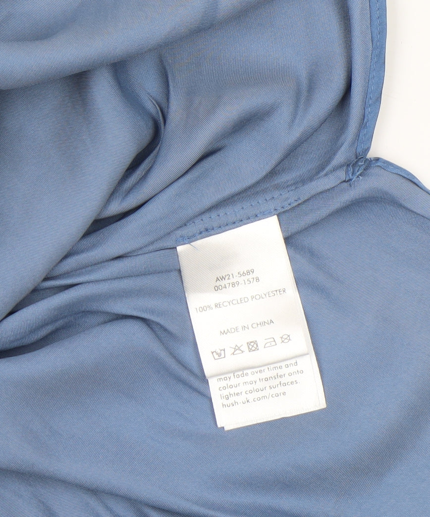 Hush Women Blue Long Sleeve Tunic Blouse Size 4 Relaxed Fit
