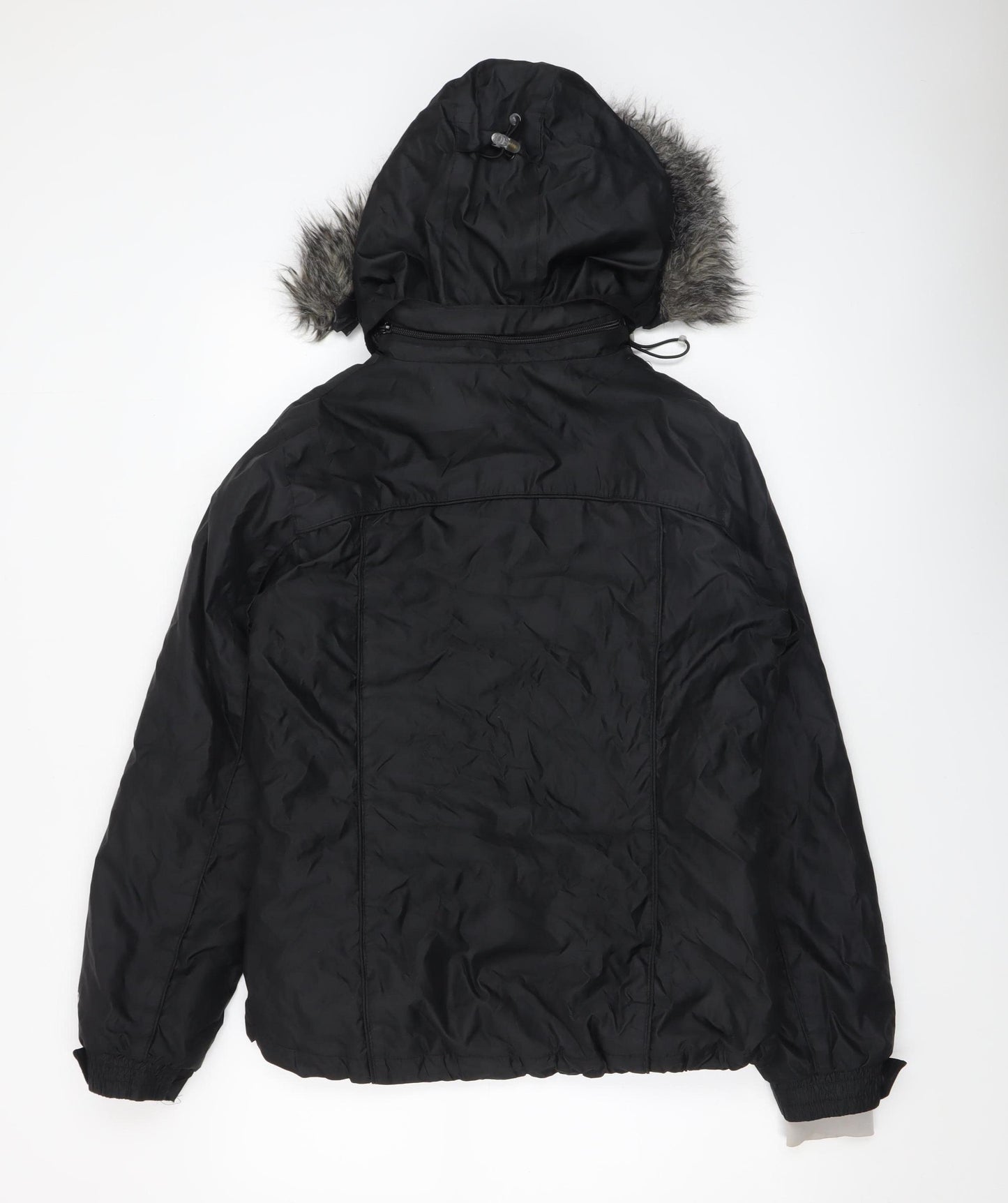 Trespass Women's Black Medium Waterproof Fur Trim Hooded Parka Jacket