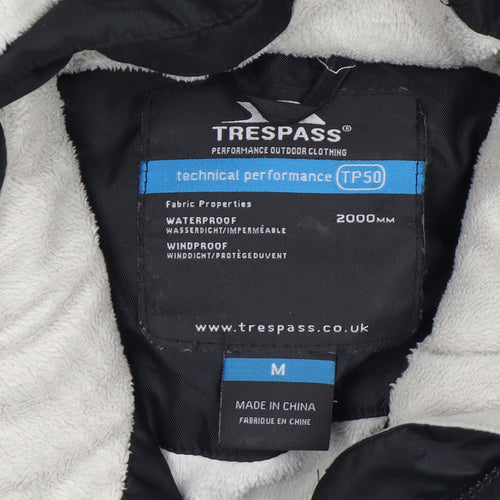 Trespass Women's Black Medium Waterproof Fur Trim Hooded Parka Jacket