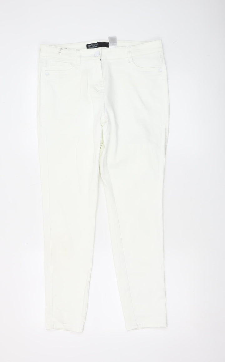 Next Womens White Size 14 Slim Jegging Jeans