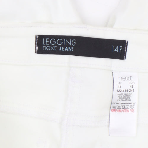 Next Womens White Size 14 Slim Jegging Jeans