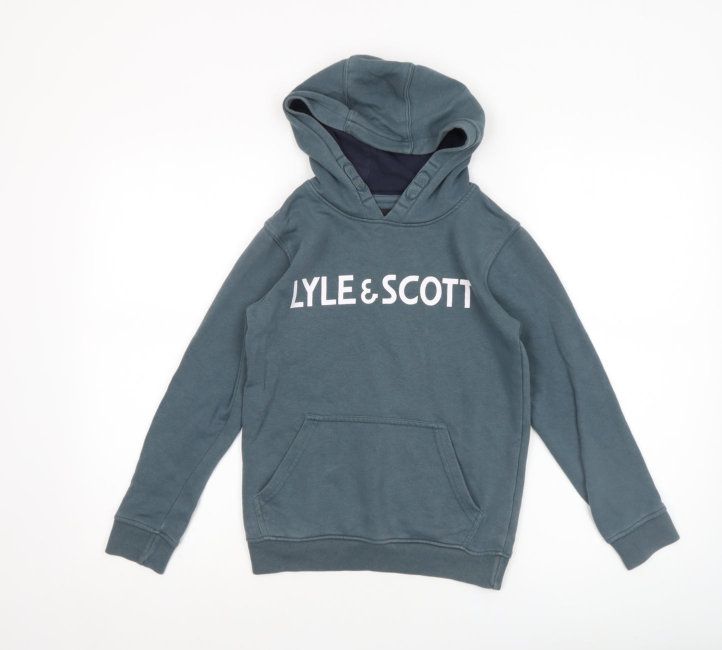 Lyle & Scott Boys Orion Blue Pullover Hoodie 8-9 Years Cotton Blend