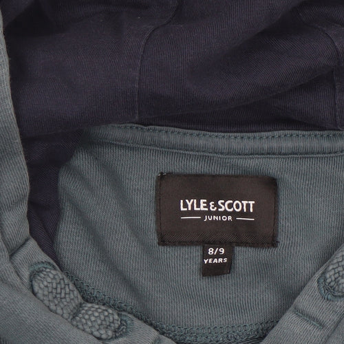 Lyle & Scott Boys Orion Blue Pullover Hoodie 8-9 Years Cotton Blend