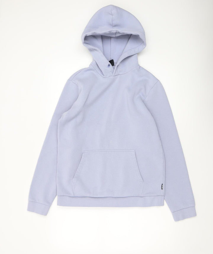 ONLY & SONS Men's Blue Pullover Hoodie Size S Fleece Cotton Blend