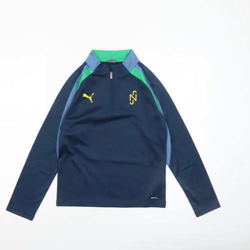 Puma Boys Blue 1/4 Zip Long Sleeve Training Top 9-10 Years