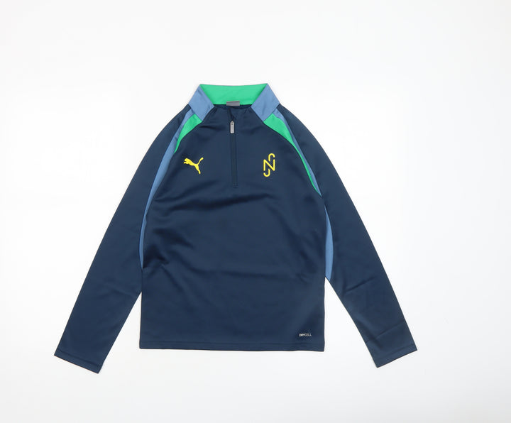 Puma Boys Blue 1/4 Zip Long Sleeve Training Top 9-10 Years