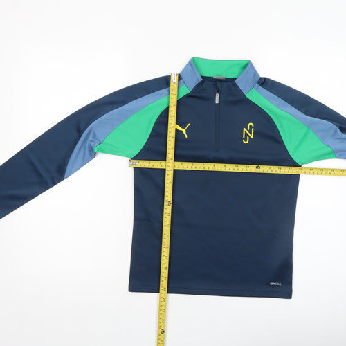 Puma Boys Blue 1/4 Zip Long Sleeve Training Top 9-10 Years