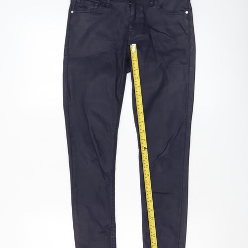 Mango Women Black Cotton Stretch Jegging Trousers Size 6