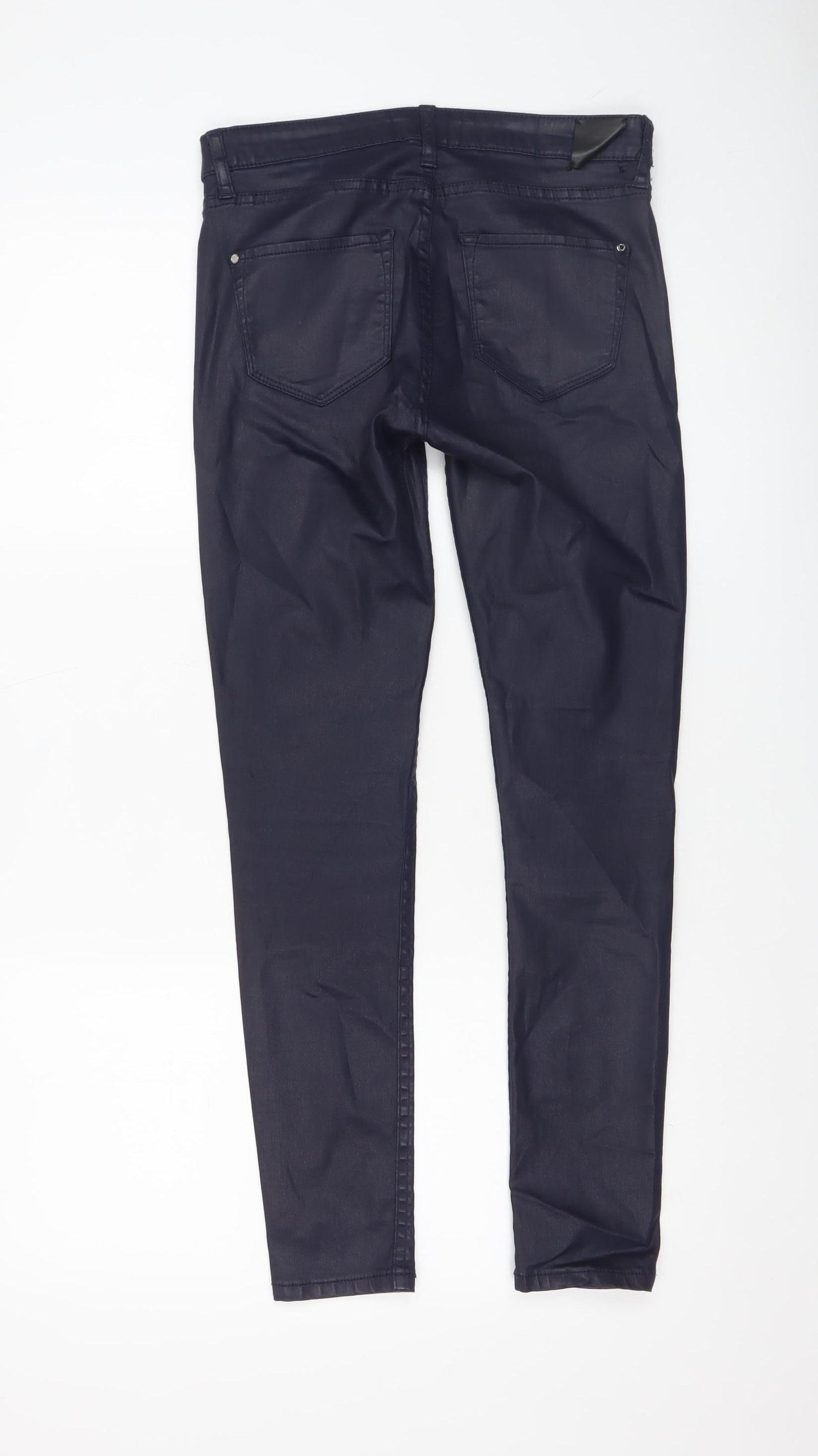 Mango Women Black Cotton Stretch Jegging Trousers Size 6