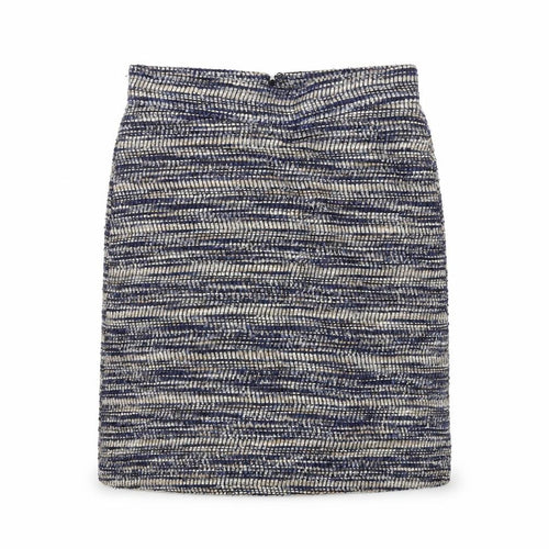 Warehouse Women Blue Tweed Straight Pencil Skirt Size 10