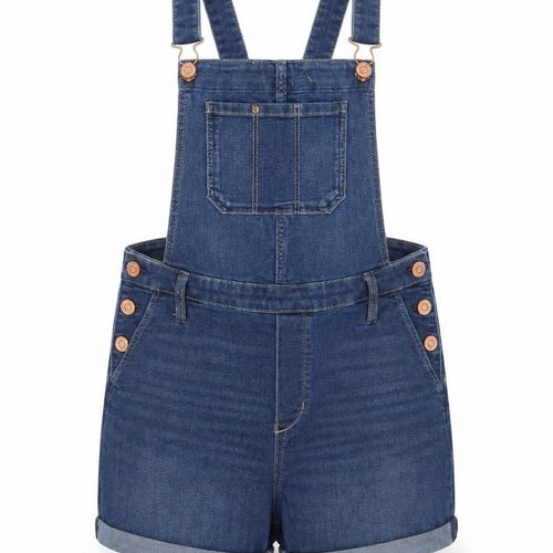H&M Girls Blue Denim Dungaree Playsuit Size 14 Years Adjustable Straps