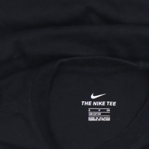 Nike Boys Black Red Graphic Short Sleeve T-Shirt Size S (128-137cm)