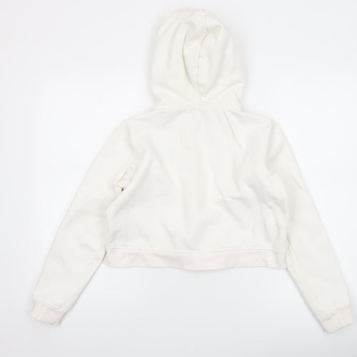 Slazenger Women White Full Zip Hoodie Size 12 Cotton Blend Athletic