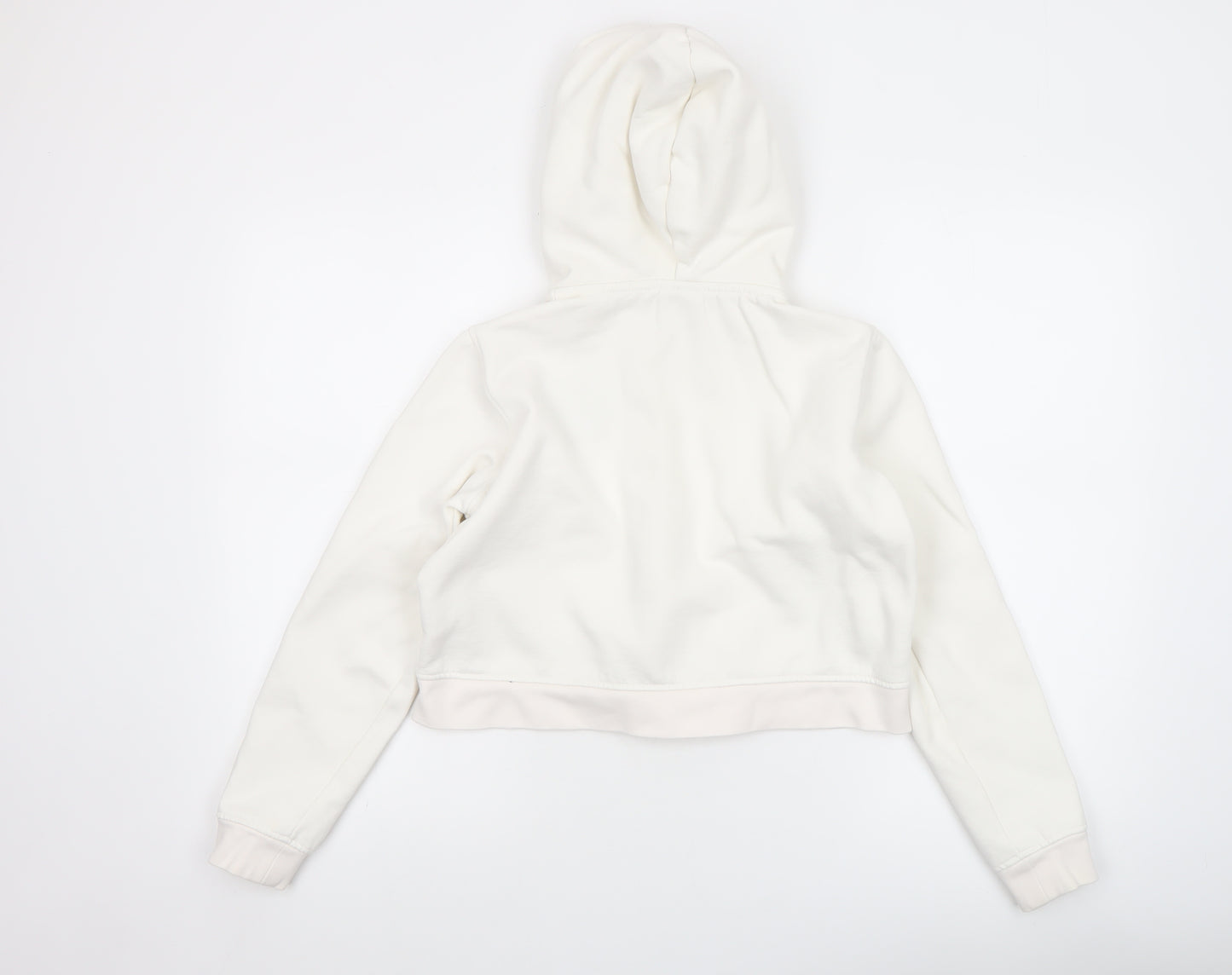 Slazenger Women White Full Zip Hoodie Size 12 Cotton Blend Athletic