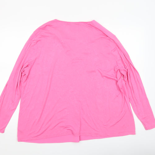 Dunnes Women’s Pink V-Neck Long Sleeve Tunic Blouse Size XL
