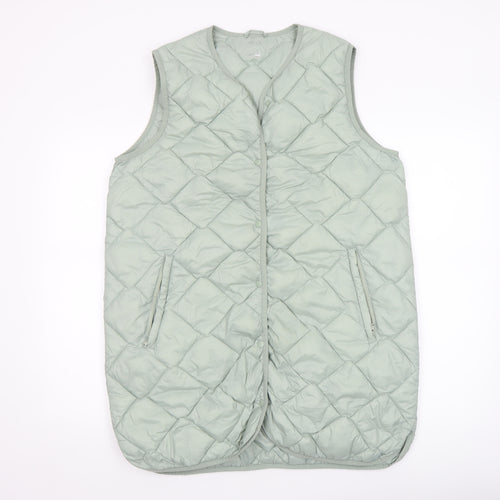 Junnes Store Women’s Green Quilted Long Waistcoat Size M