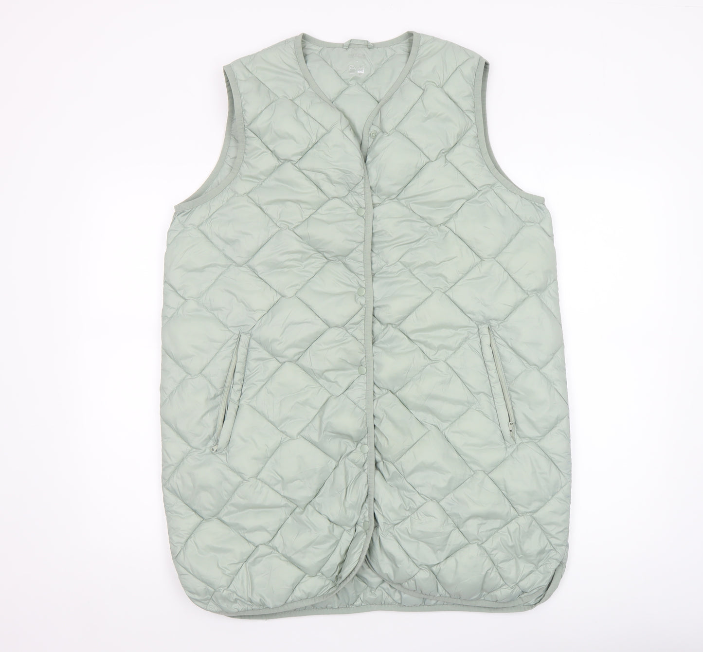 Junnes Store Women’s Green Quilted Long Waistcoat Size M