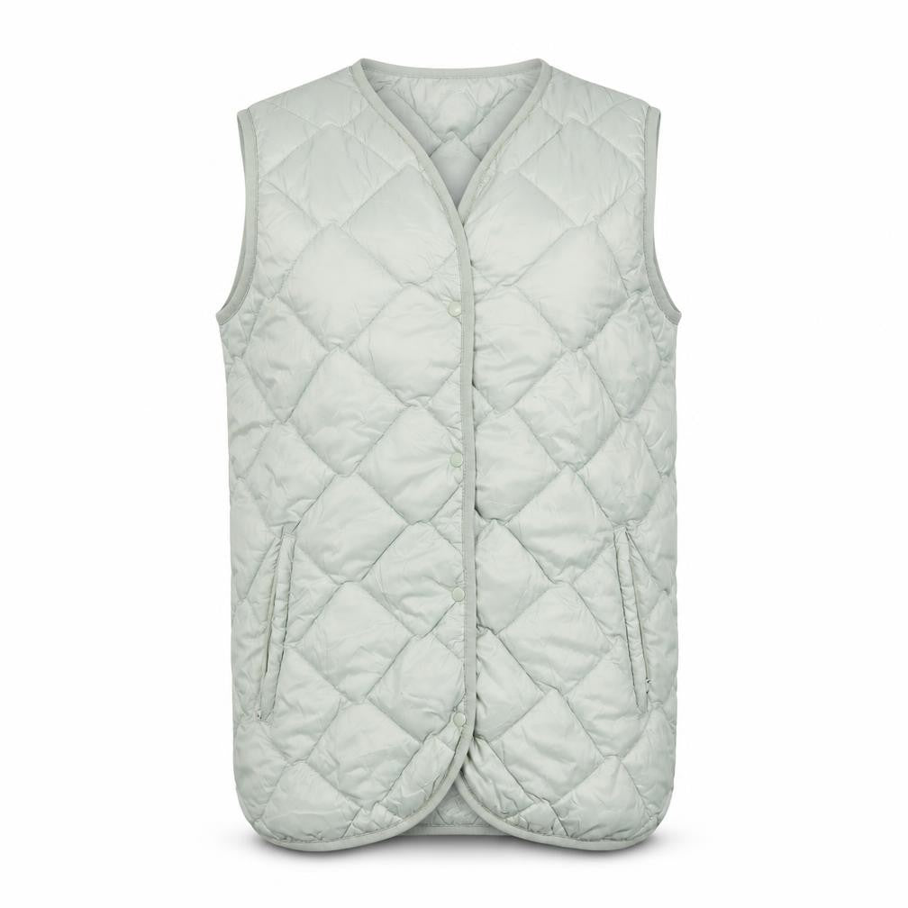 Junnes Store Women’s Green Quilted Long Waistcoat Size M