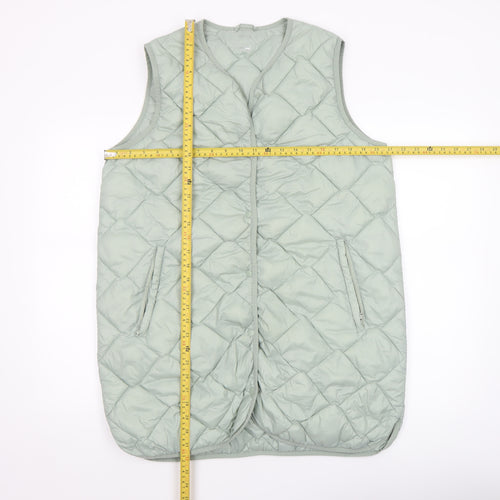 Junnes Store Women’s Green Quilted Long Waistcoat Size M