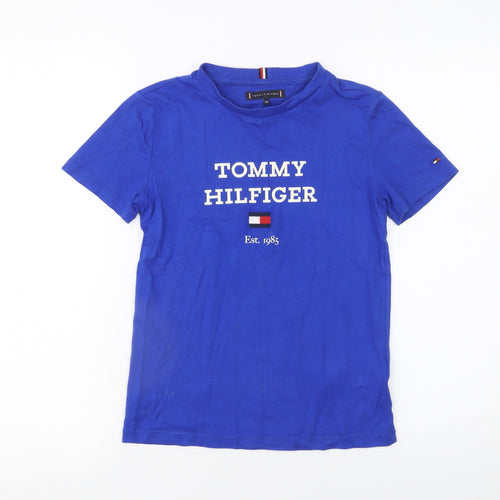 Tommy Hilfiger Boys Blue Logo Cotton Short Sleeve T-Shirt 10 Years