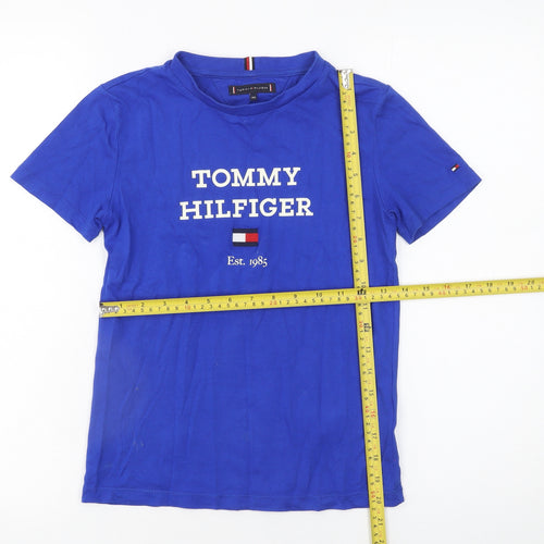 Tommy Hilfiger Boys Blue Logo Cotton Short Sleeve T-Shirt 10 Years