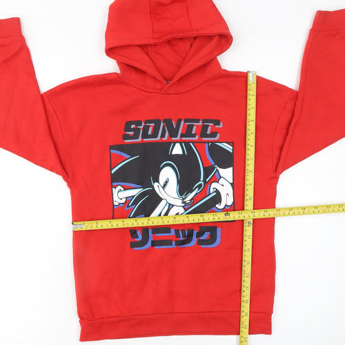 Sonic The Hedgehog Boys Red Hoodie 10 Years Pullover Graphic Print