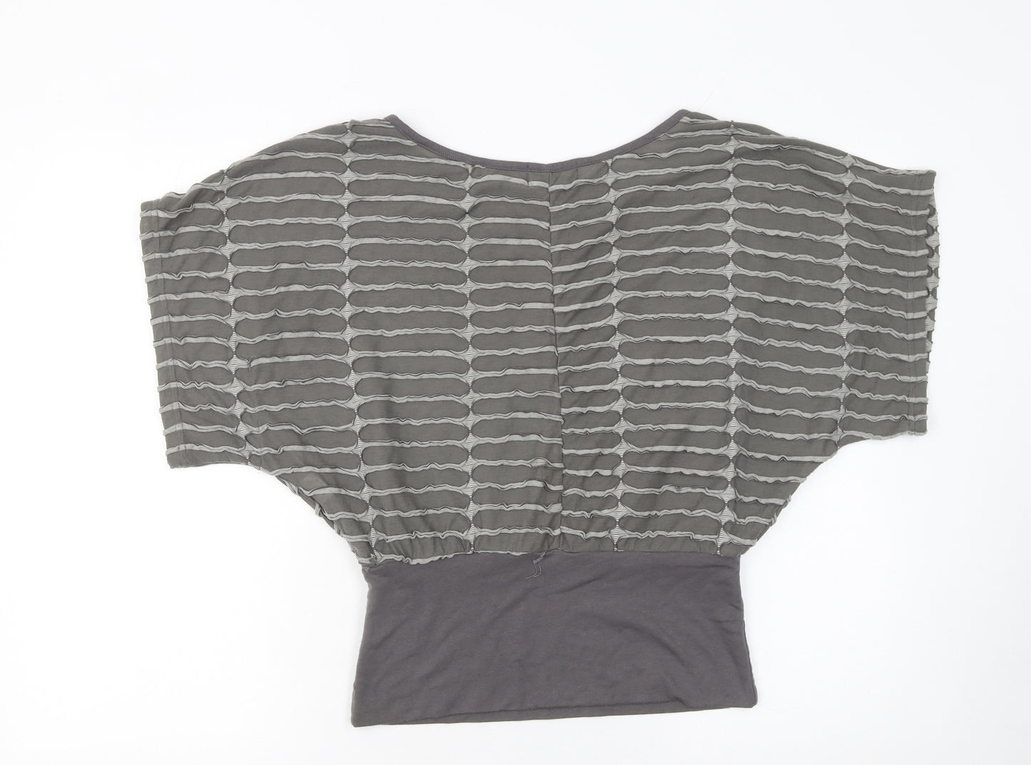Apricot Women's Grey Cotton Blend Boat Neck Dolman Sleeve Jumper Size S