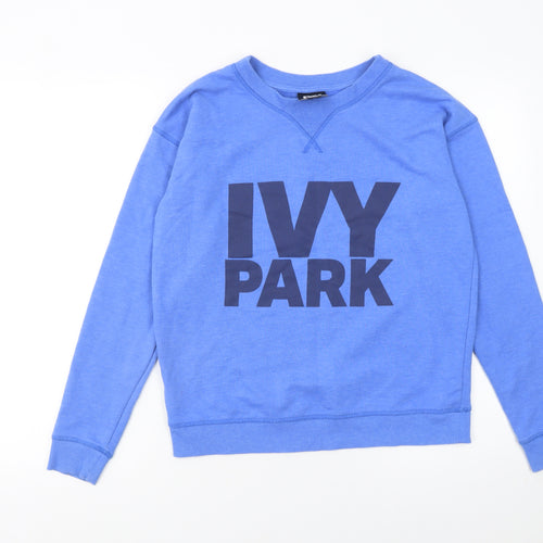 Ivy Park Women's Blue Cotton Blend Pullover Sweatshirt Size S