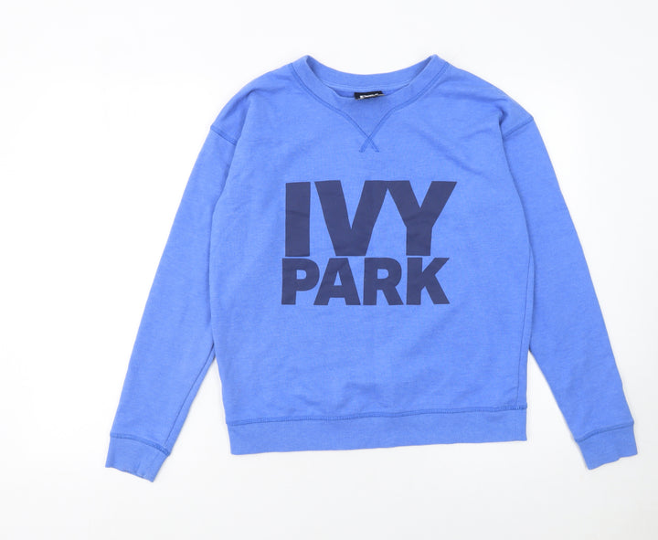 Ivy Park Women's Blue Cotton Blend Pullover Sweatshirt Size S