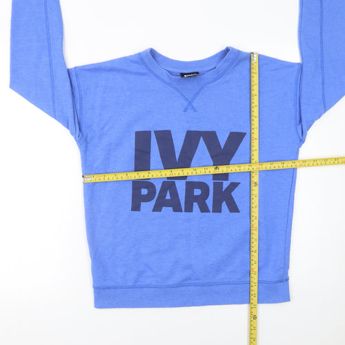 Ivy Park Women's Blue Cotton Blend Pullover Sweatshirt Size S