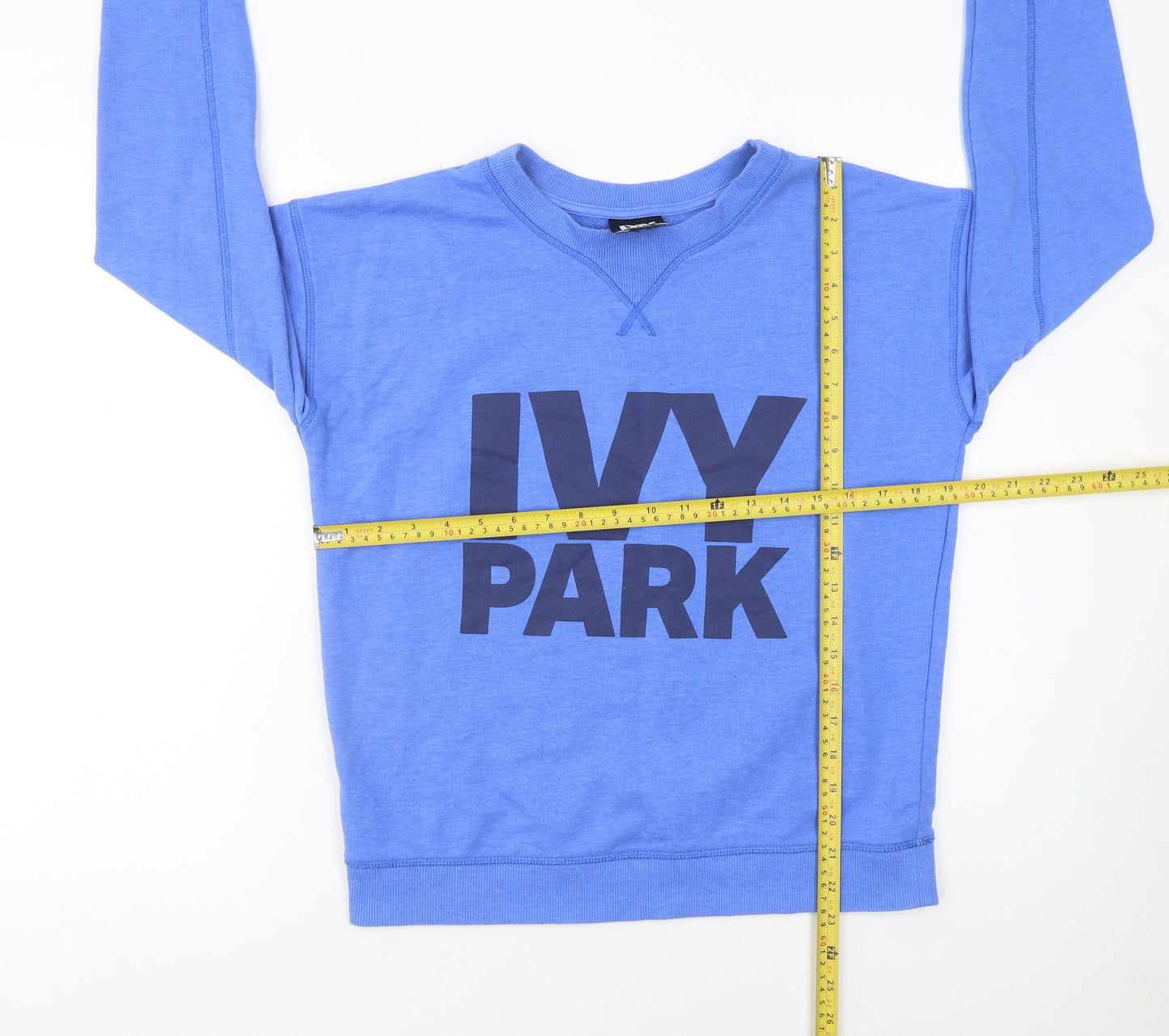 Ivy Park Women's Blue Cotton Blend Pullover Sweatshirt Size S