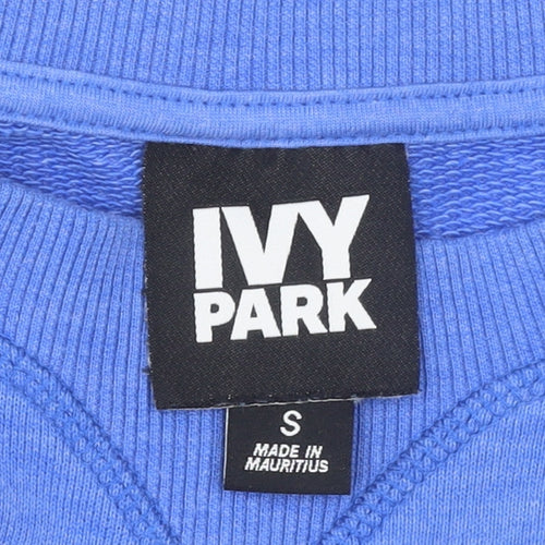 Ivy Park Women's Blue Cotton Blend Pullover Sweatshirt Size S