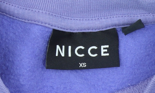 NICCE Men's Purple XS Pullover Sweatshirt Crew Neck Logo Fleece