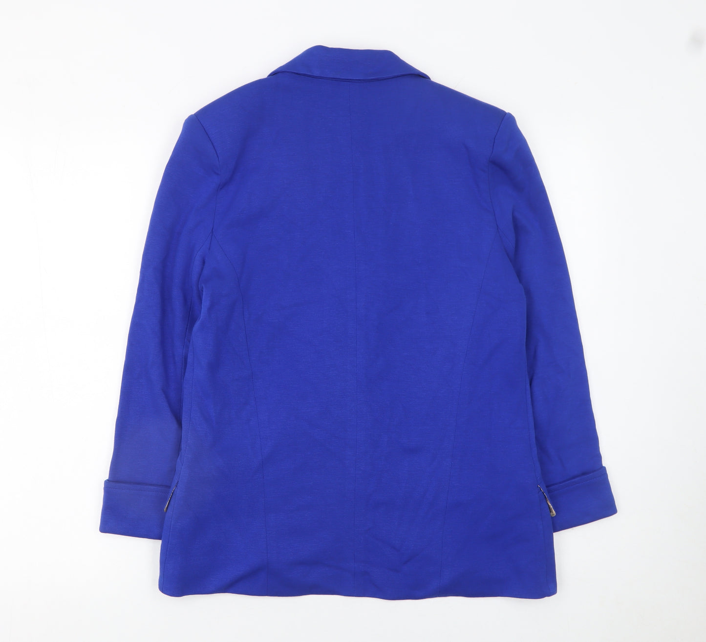 Maisy Womens Blue Single-Breasted Blazer Size 12 Viscose Blend