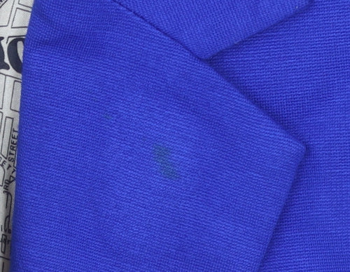 Maisy Womens Blue Single-Breasted Blazer Size 12 Viscose Blend