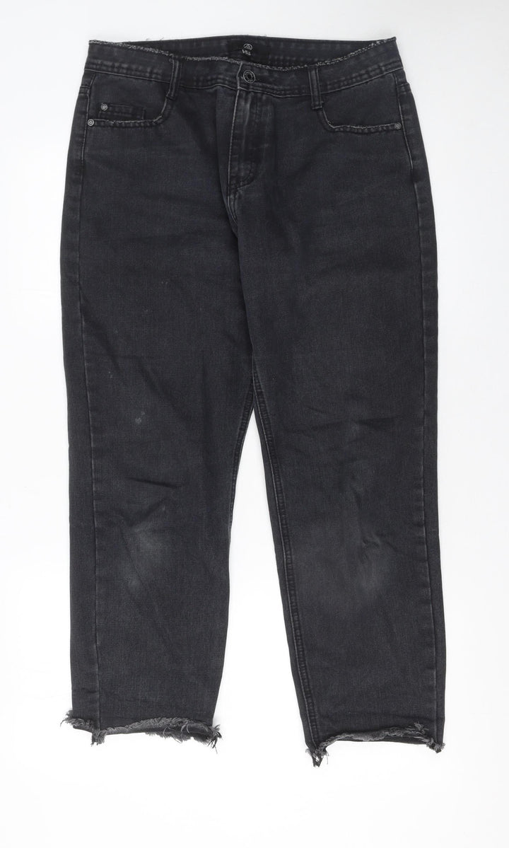 Missguided Womens Black Size 12 Regular Fit Ankle Jeans