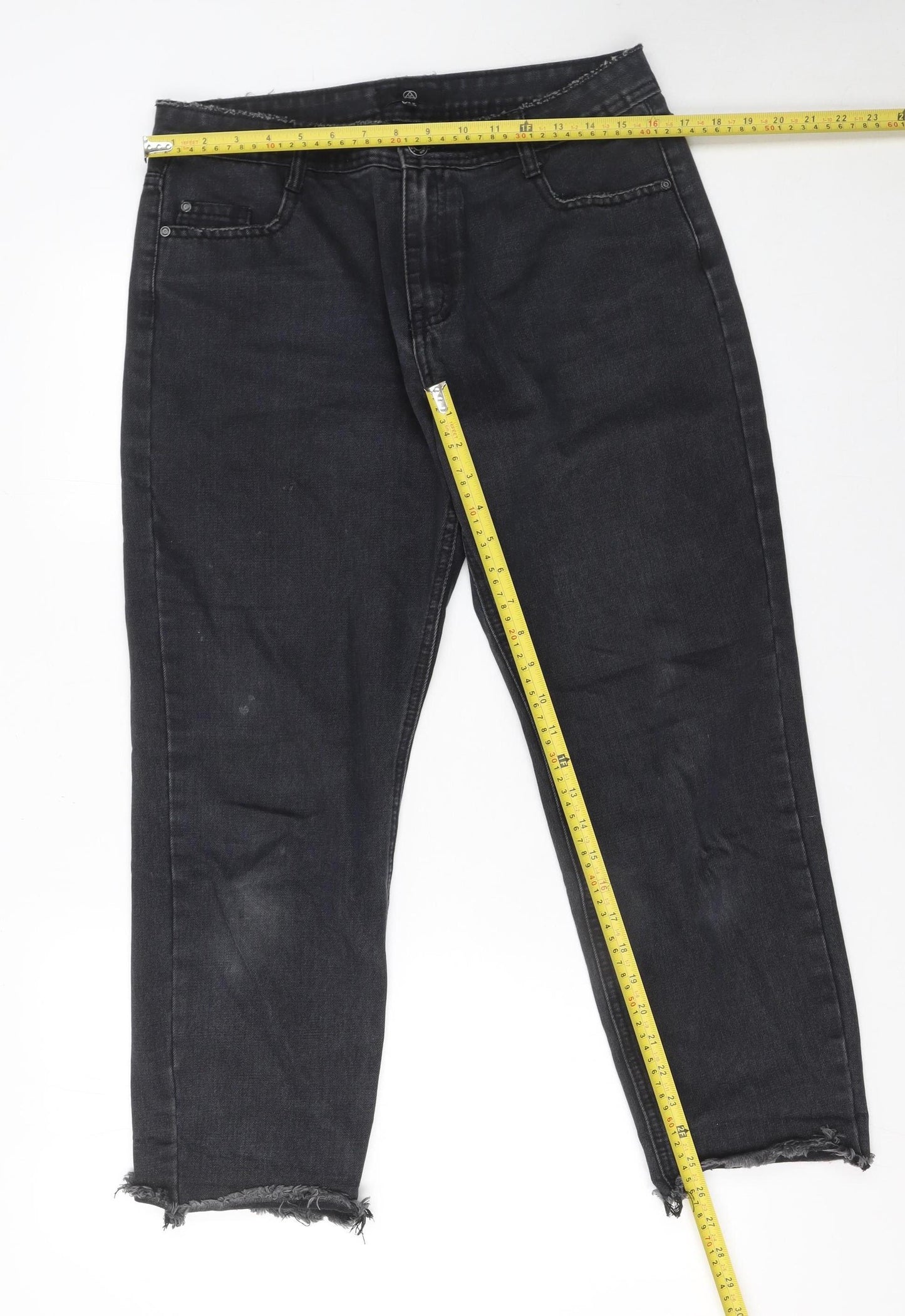 Missguided Womens Black Size 12 Regular Fit Ankle Jeans
