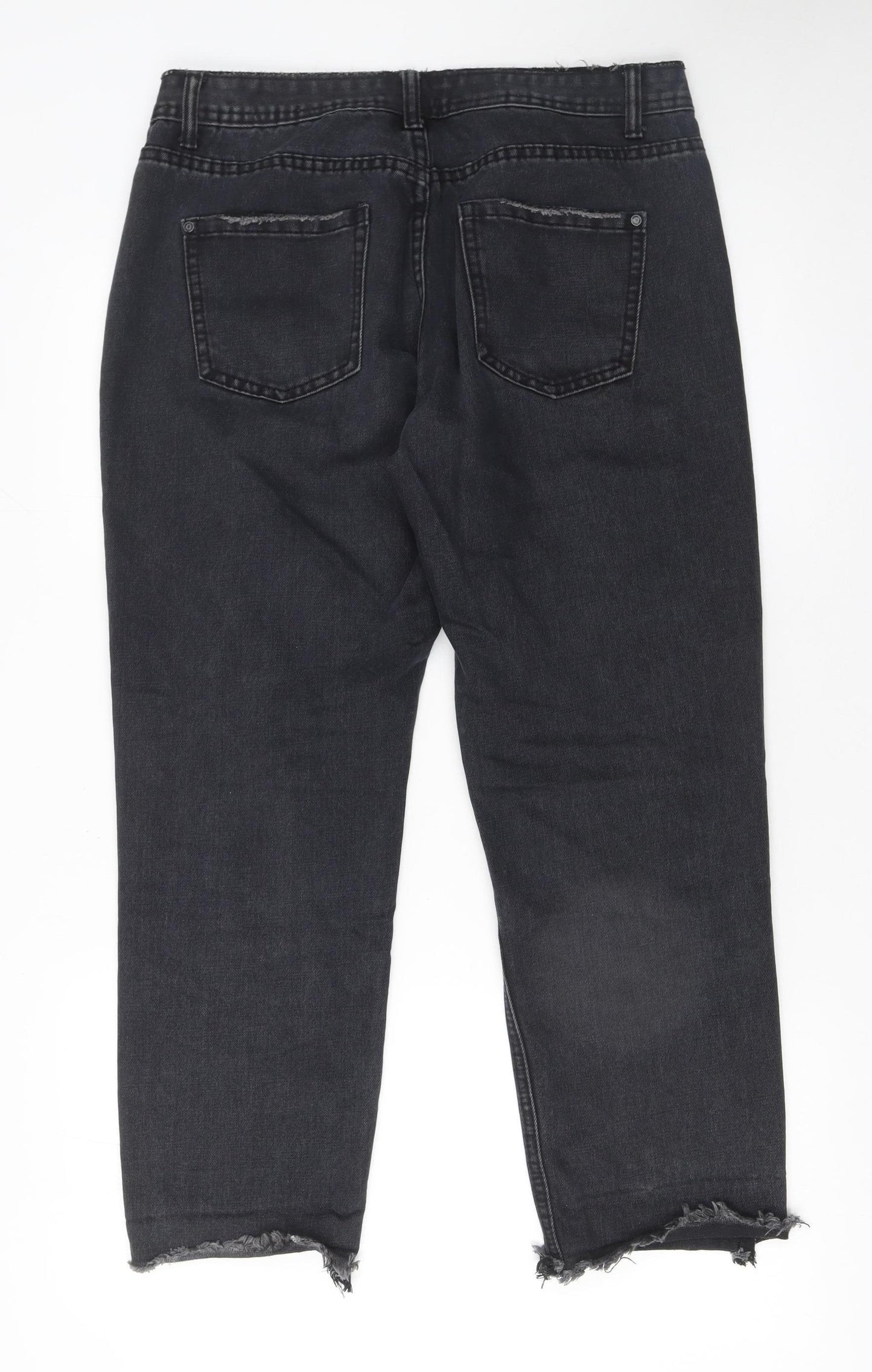 Missguided Womens Black Size 12 Regular Fit Ankle Jeans