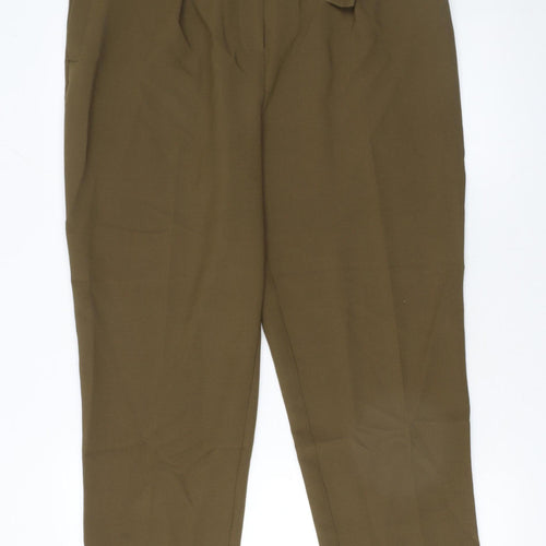 Topshop Women's Brown High Waist Paperbag Tapered Trousers Size 14