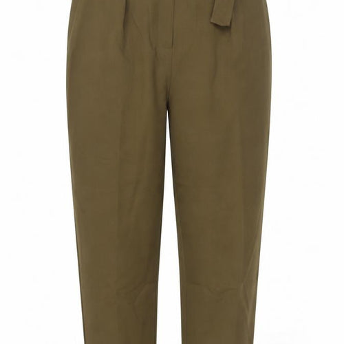 Topshop Women's Brown High Waist Paperbag Tapered Trousers Size 14