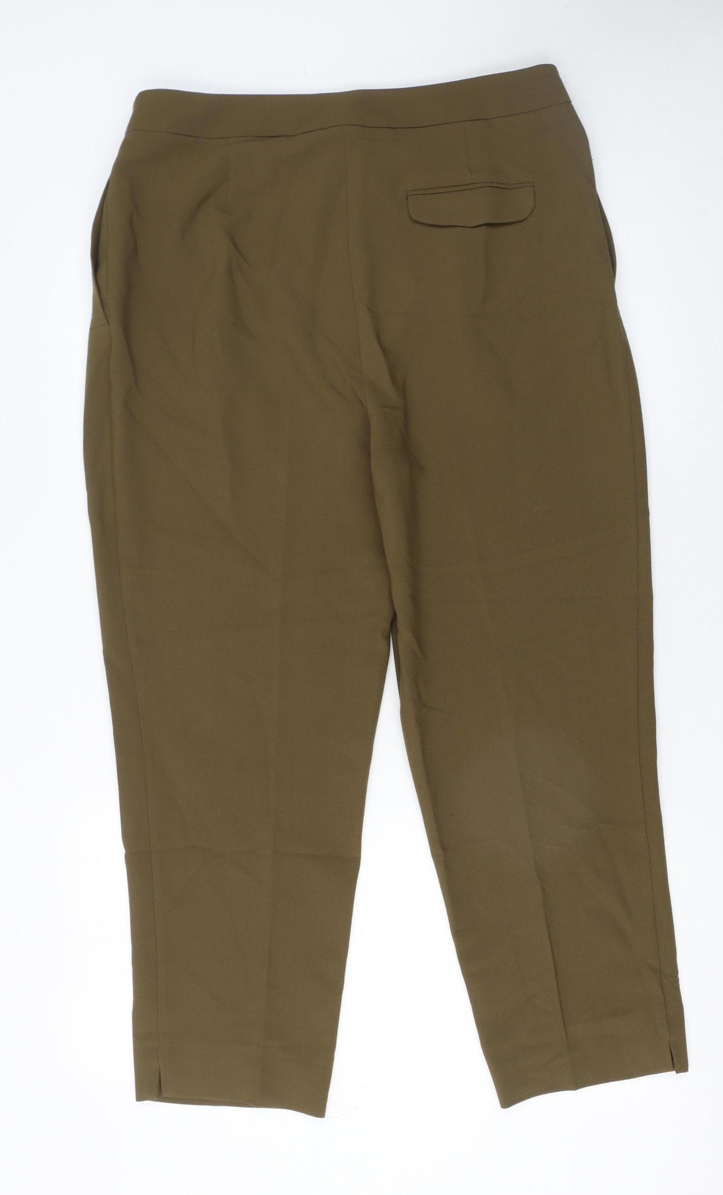 Topshop Women's Brown High Waist Paperbag Tapered Trousers Size 14